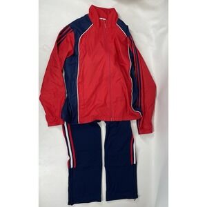 Adidas‎ Three Stripe Tracksuit Set Jacket Pants Mens Size L/XL Blue Red
